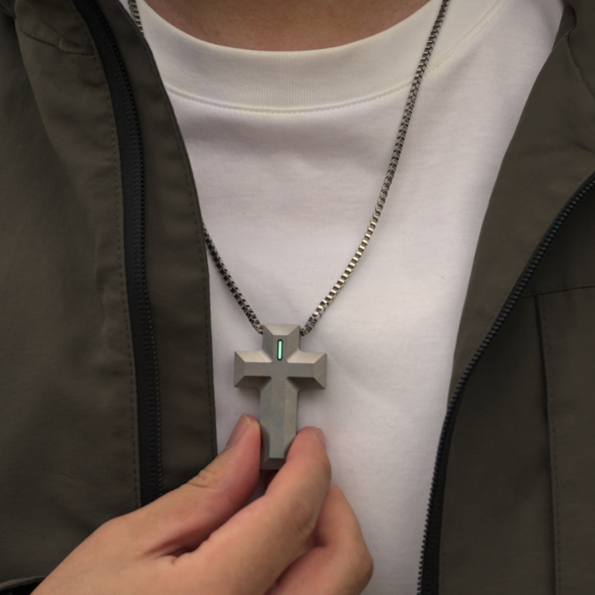 Stainless Steel Necklace - Cube Shape